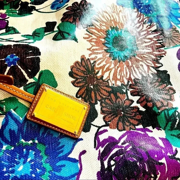 RARE Original CAR SHOE By Prada Floral Canvas Large Tote Shoulder Shopper Bag - Picture 7 of 11